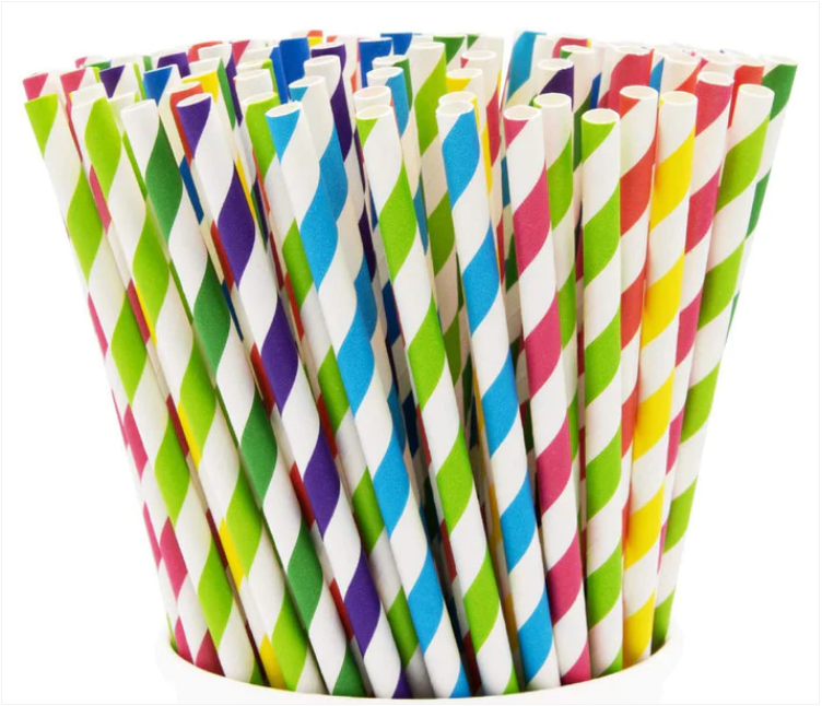 Assorted Colours Paper Straws Pack of 50