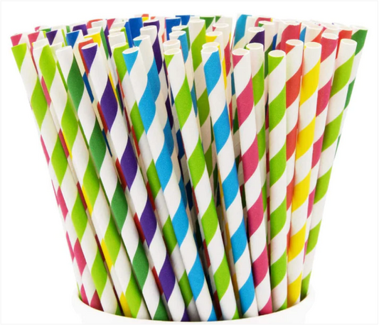 Assorted Colours Paper Straws Pack of 50