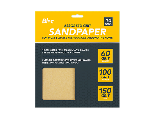 Assorted Grit Sandpaper 10 Sheets