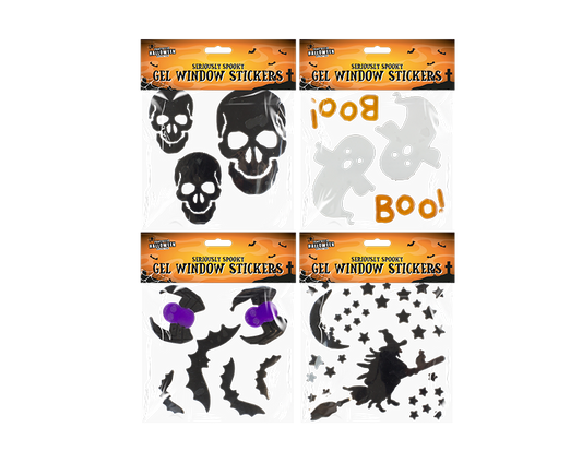 Assorted Halloween Gel Window Stickers