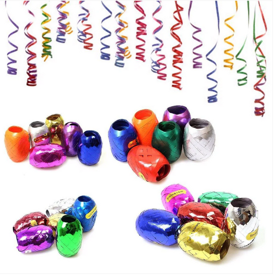 Assorted Metallic Beautiful Christmas Birthday Balloon Curling Ribbon 6 Pack 5mm x 10m