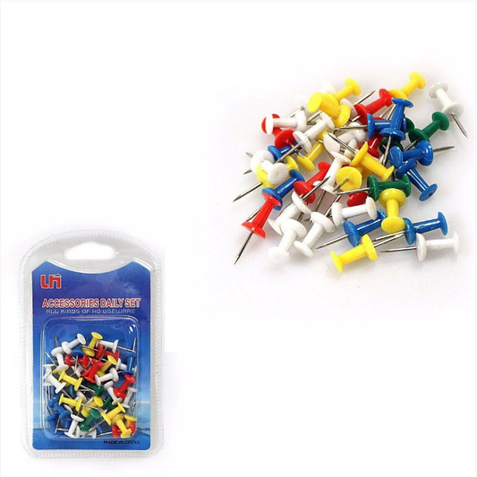 Assorted Pack BOARD TACKS -Coloured MAP Pins, Noticeboard Marker Push Pins