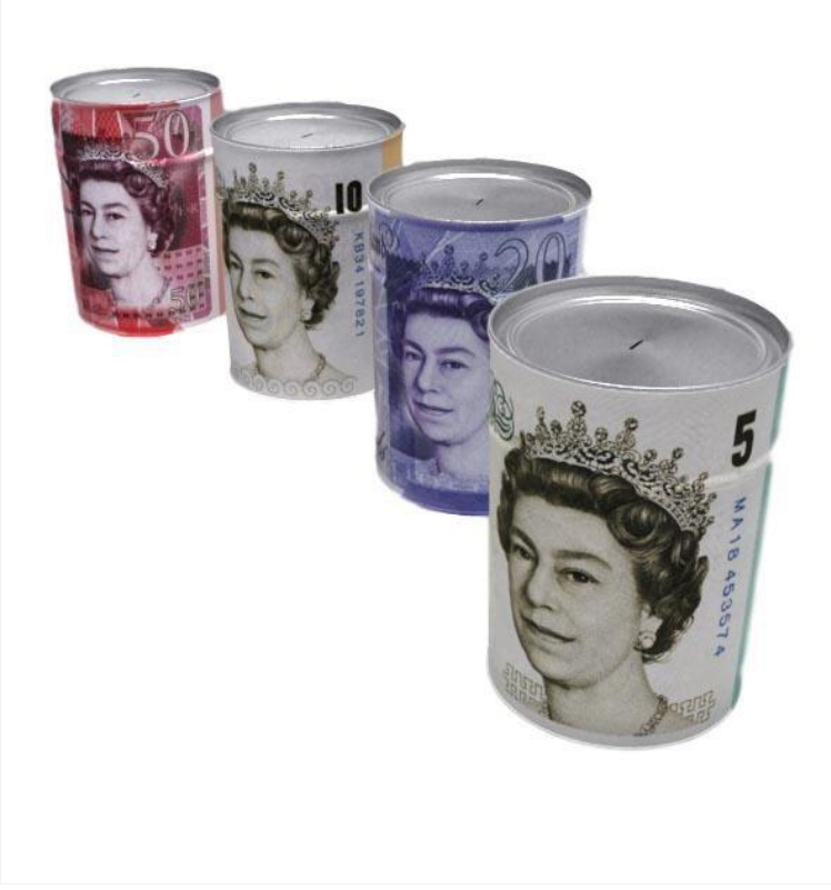 Assorted Sterling 20 Litre Mega Sterling Money Tin 285mm x 395mm