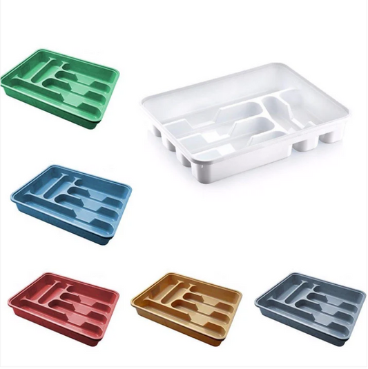 Assorted coloured multi purpose use large cutlery tray Approx 38.5cm x 30.5cm