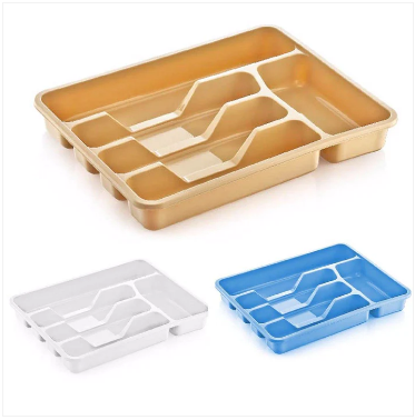Assorted coloured multi purpose use large cutlery tray Approx 38.5cm x 30.5cm
