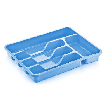 Assorted coloured multi purpose use large cutlery tray Approx 38.5cm x 30.5cm