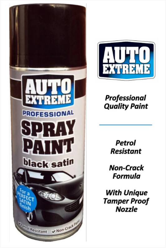 Auto Extreme Spray Paint Black Satin 400ml