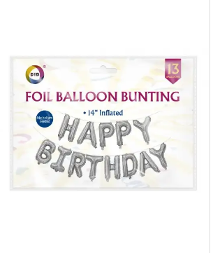 Happy Birthday Foil Balloon Bunting