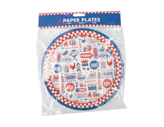 BBQ Paper Plates 23cm - 6 Pack