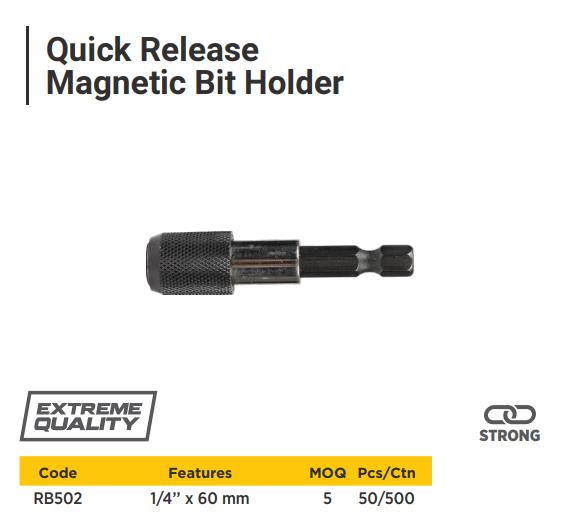 BIT DRILL CHUCK ADAPTER MAGNETIC 1/4"*60MM