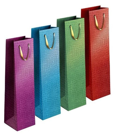 Embossed Metallic Giftbag Bottle, 12x36x10cm