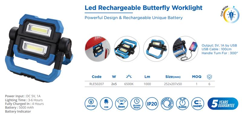 BUTTERFLY WORK LIGHT, TPR LED TYPE: 2*5W
