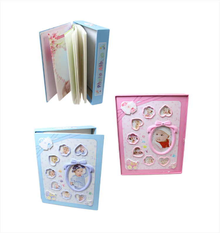 Baby First Days Boy Girl Photo Album With Hard Back Holds 120 Pictures 4" x 6"