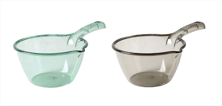 Bathroom Clear Coloured Plastic Water Scoop 29 cm Assorted Colours