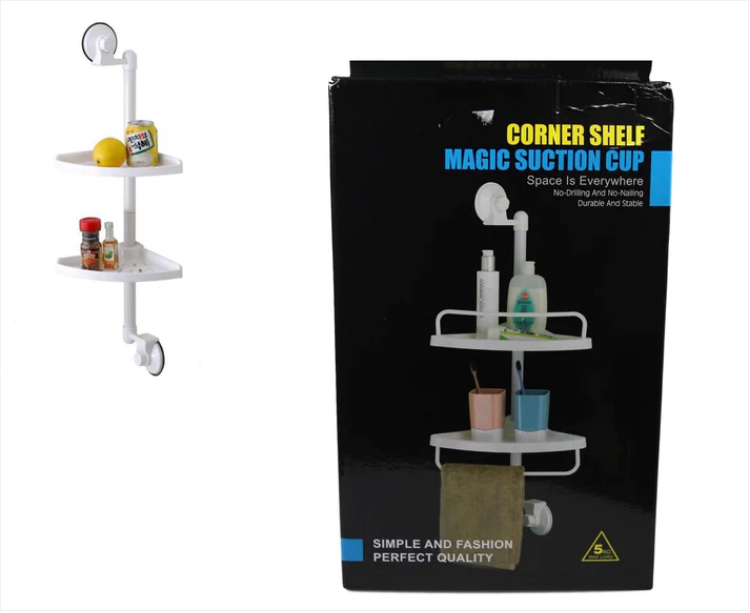 Bathroom Corner Shelf Magic Suction Cup Durable And Stable