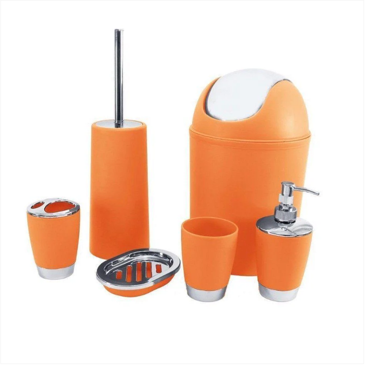 Bathroom Set Orange 6 Piece Set Home