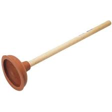 Bathroom Sink Plunger Wooden Handle Sucker Cleaner 40cm