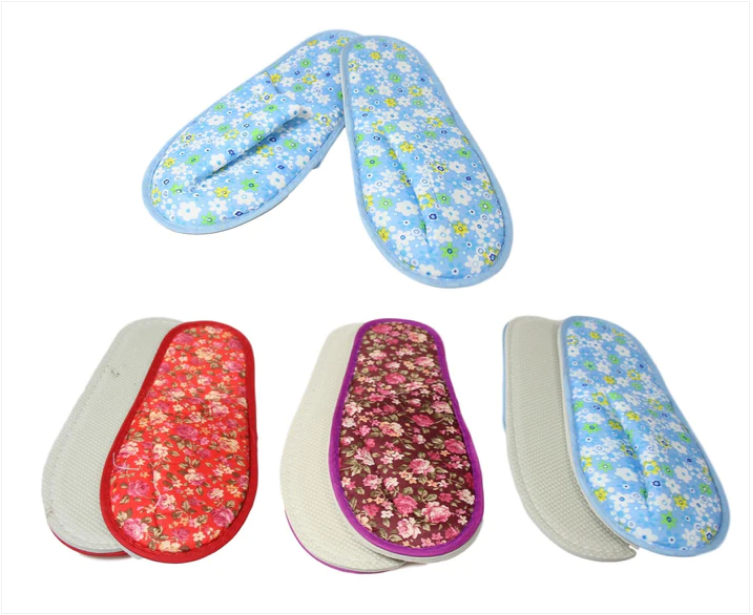Bathroom Slippers Floral Design One Size 27 cm Assorted Colours