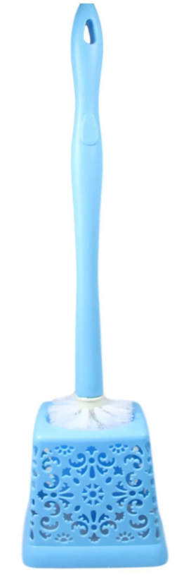 Bathroom Toilet Lace Style Plastic Toilet Brush in 3 Assorted Colours 50cm