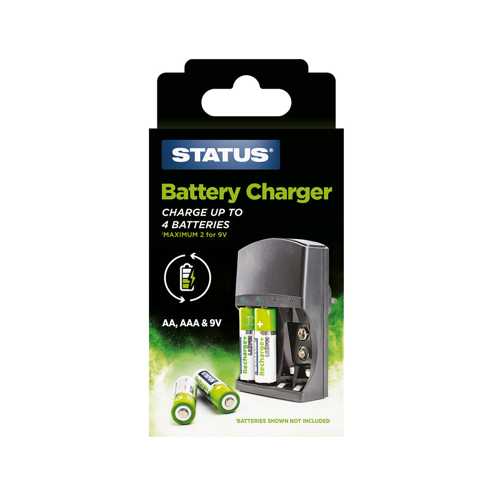 Battery Charger - AA - AAA - 9v - Black - 1 pkb -