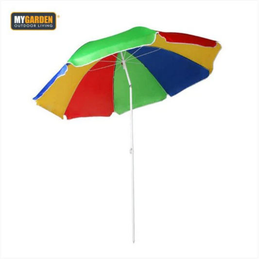 Beach Umbrella Parasol with Tilt Function 1.8 m Rainbow Colour