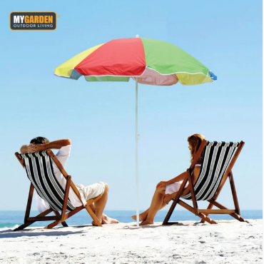 Beach Umbrella Parasol with Tilt Function 1.8 m Rainbow Colour