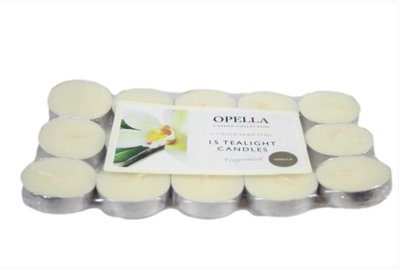 Beautifully Scented Opella Vanilla 12 Tealight Candles 3.5