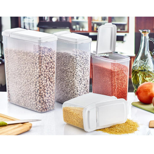 BeeHome Clear Plastic Food Storage Container 4 Litre Assorted Colours