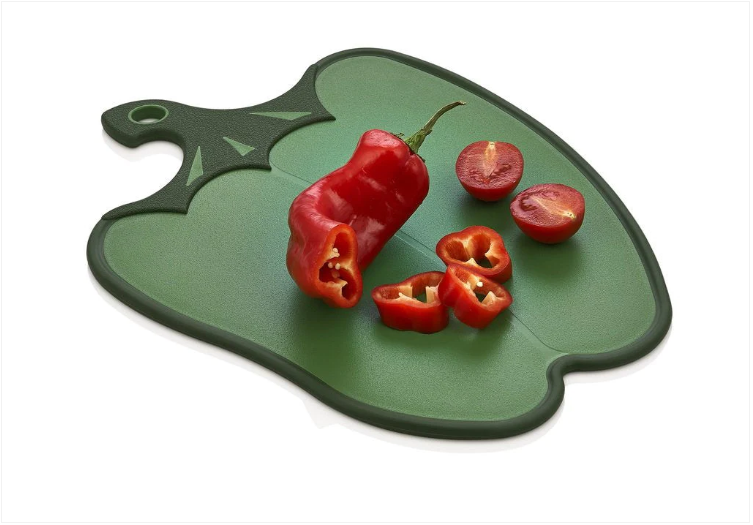 Bell Pepper Green Non-Slip Fruit and Vegetable Chopping Board 34.5cm x 26cm x 1cm