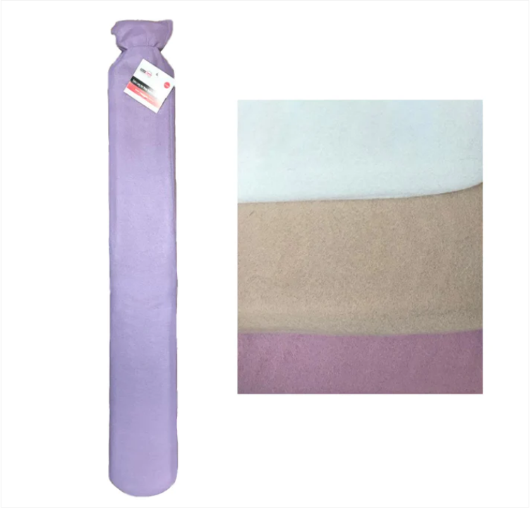 BestHouse Extra Long Hot Water Bottle with Fleece Cover 75 x 11.5 cm Assorted Colours