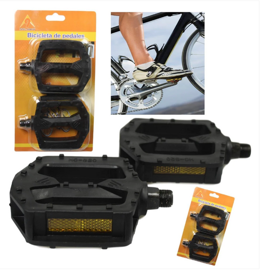 Bicycle Bike Pedals Black Neon Large Pedals Adults Bike 11cm