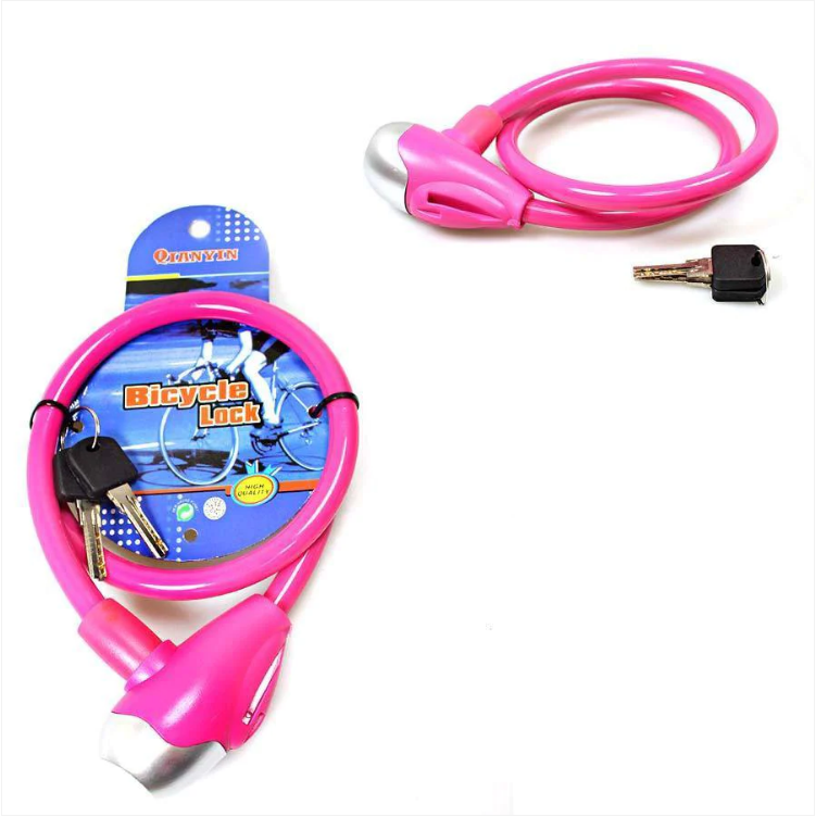 Bicycle Lock and 2 Keys Assorted Colours