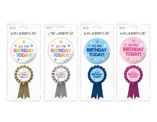 Birthday Party Badge Set - 2 Piece