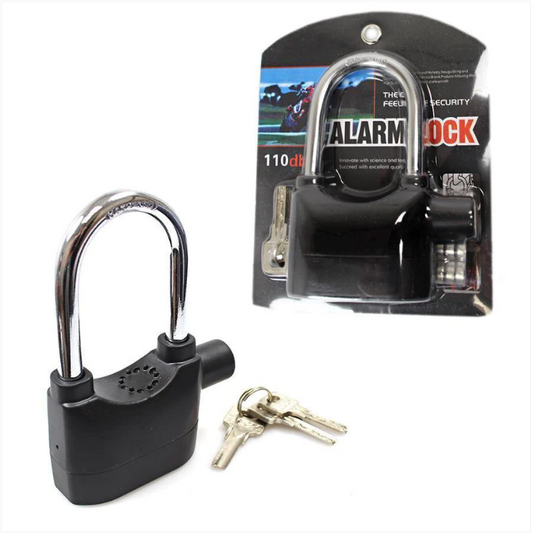 Black Alarm Lock Battery High Security Lock With 3 Keys Attached