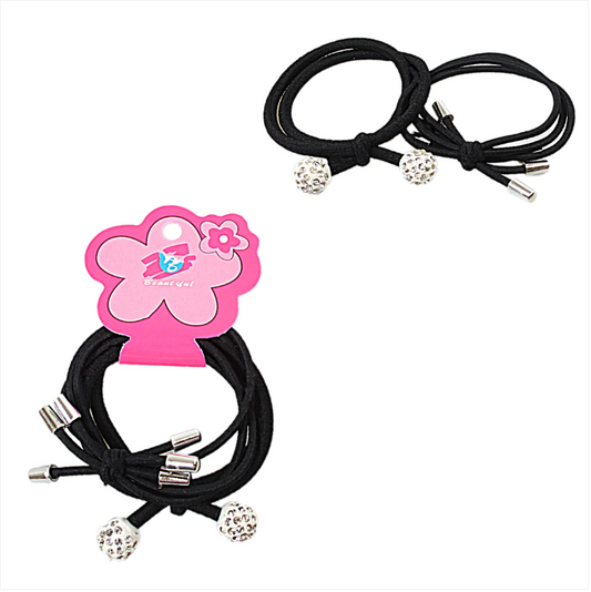 Black Hair Bands Elastics Bead Design