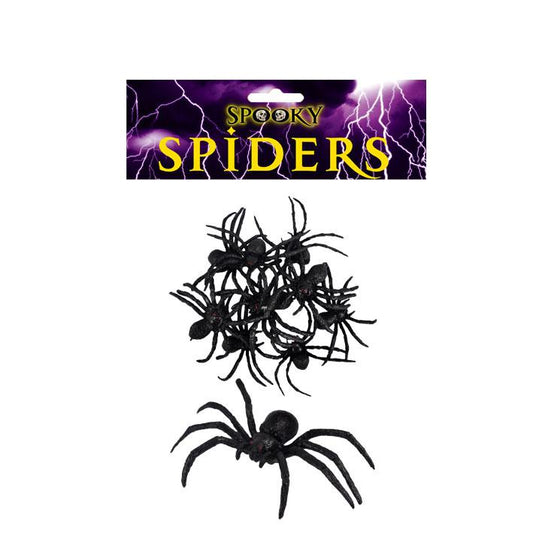 Black Halloween Spiders Party Decoration Props Prank Plastic Toy Spiders 8cm