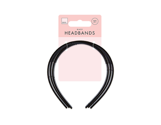 Black Headband 3pk