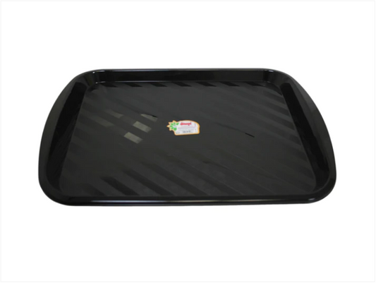 Black Plastic Serving Tray Canteen Cafe Fast Food Dinner Kitchen Breakfast 43 x 31cm