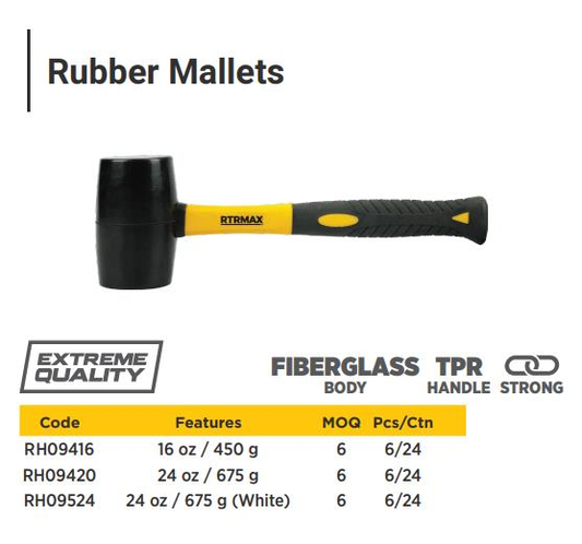 Black Rubber Mallet 16OZ