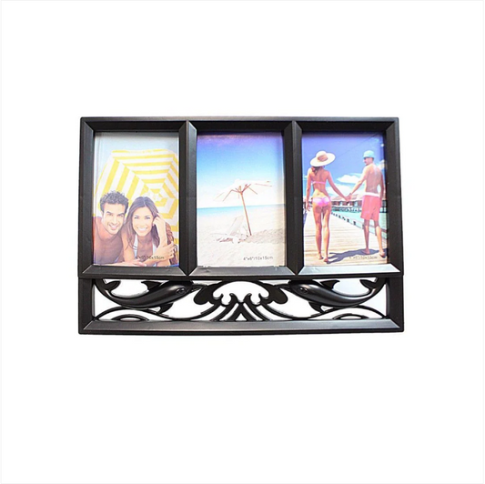 Black Whale Design Photo Frame, 3 Picture Photo Frame 10cm x 15cm