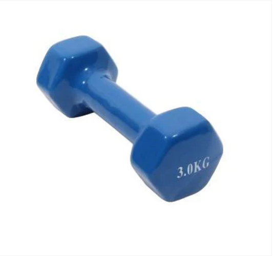 Blue/Red/ Vinyl Fitness Dumbbell 1 Piece 3kg For Fitness Boxing Home Gym