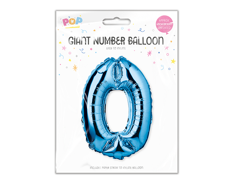 Blue Foil Number Balloon 65cm