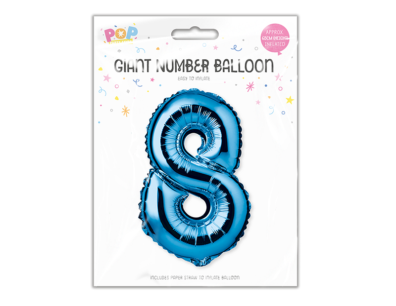 Blue Foil Number Balloon 65cm