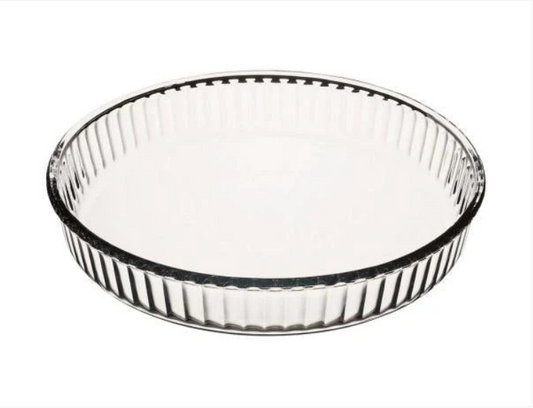Borcam Fluted Round Flan Cheesecake Dish GLASS Round 1.72 Litres