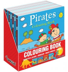 Boys Colouring Books, 4 Asstd 21x21cm in CDU