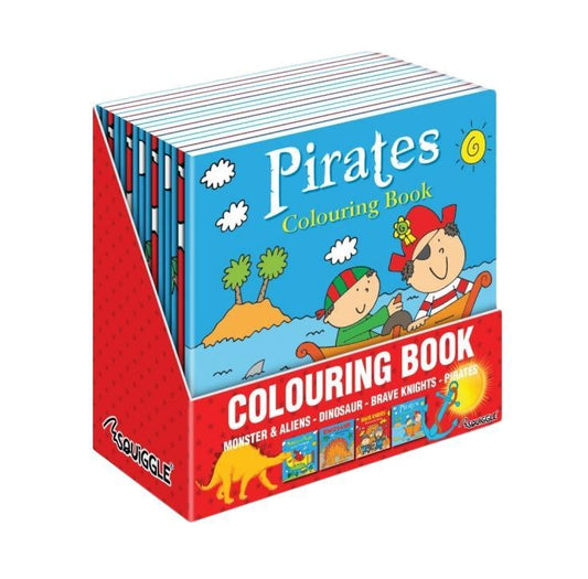 Boys Fun Home Colouring Activity Books Pirates Monsters Aliens Dinosaurs