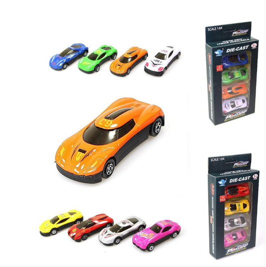Boys Set 4 Die Cast Sport Car Set