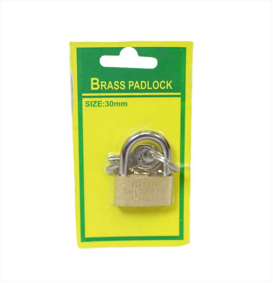 Brass Padlock Diy Home Suitcase Gold Door Padlock With 2 Keys 30mm