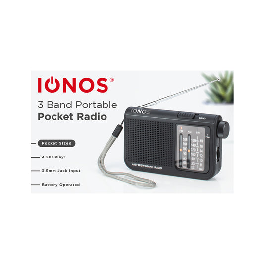 Breda - Portable Pocket Radio - Black - AM/FM two band DSP Radio - 1 pk Box