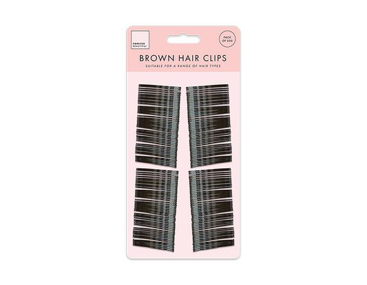 Brown Hair Grips - 200 Pack
